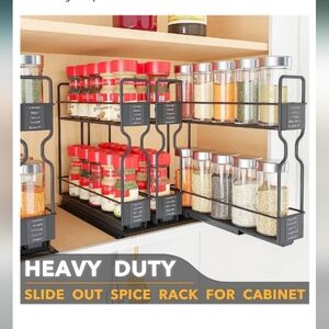 Brand New Heavy Duty Slide Out Spice Rack with Screws and Directions
